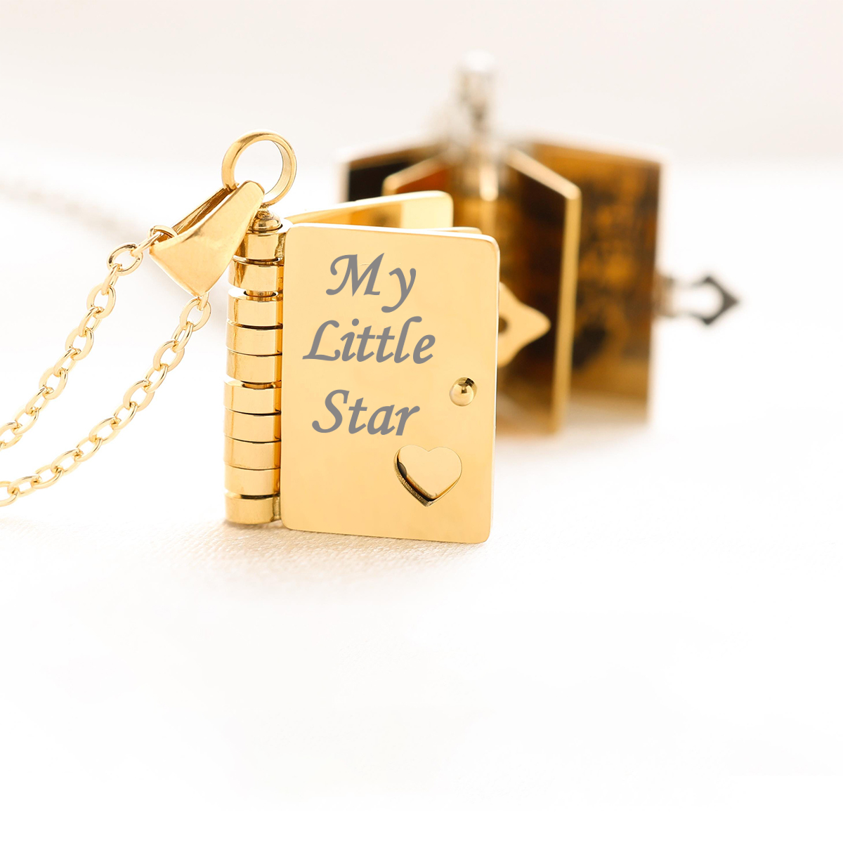 My Little Star Book Necklace-A Letter to My Daughter in a Locket