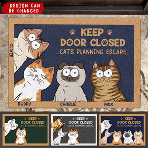 Don't Let The Cat Out No Matter What He Tells You - Cat Personalized Custom Home Decor Decorative Mat - House Warming Gift, Gift For Pet Owners, Pet Lovers