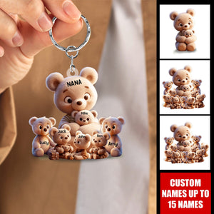Grandma/ Mama Bear Personalized Acrylic Keychain
