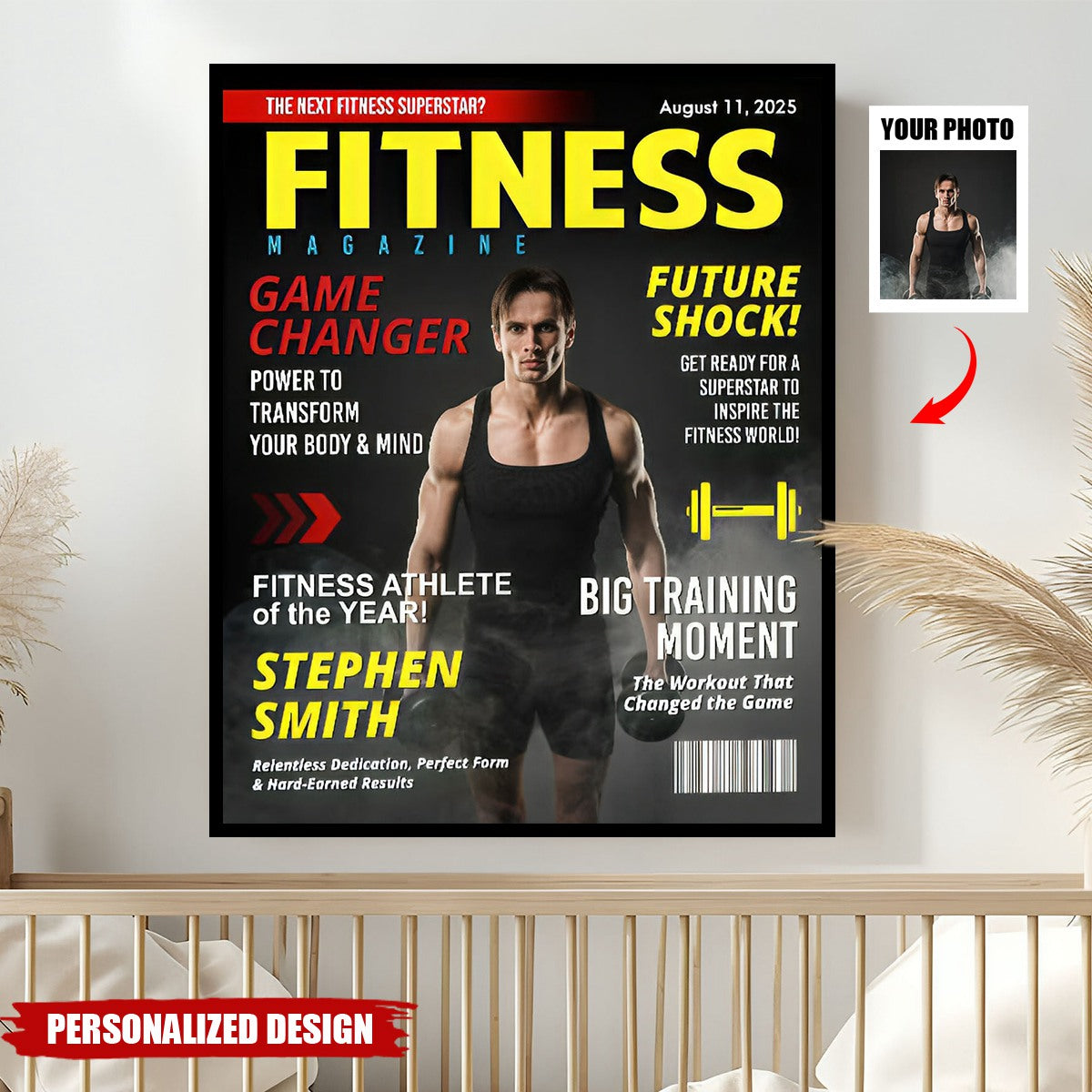 Custom Fitness Magazine Cover Poster, Gift For Fitness Lover