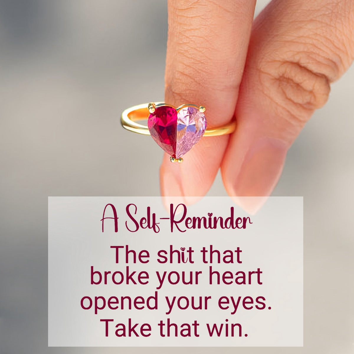 Self Love Pieced Heart Ring - Gift For Mom Grandma