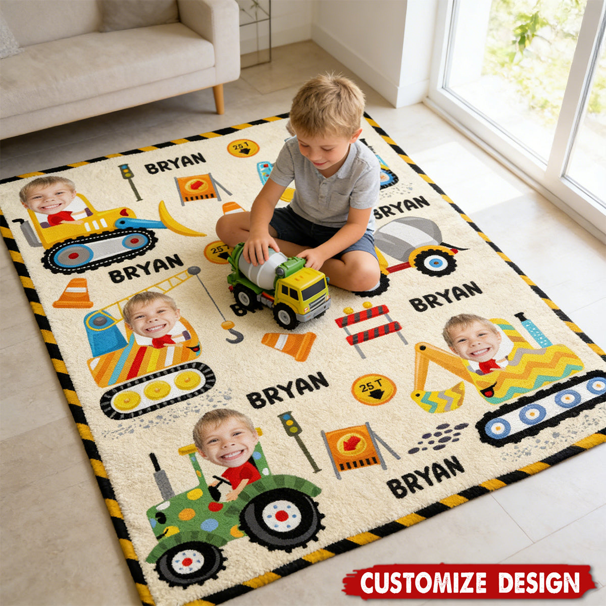 Construction Machines - Personalized Blanket - Gift For Kids