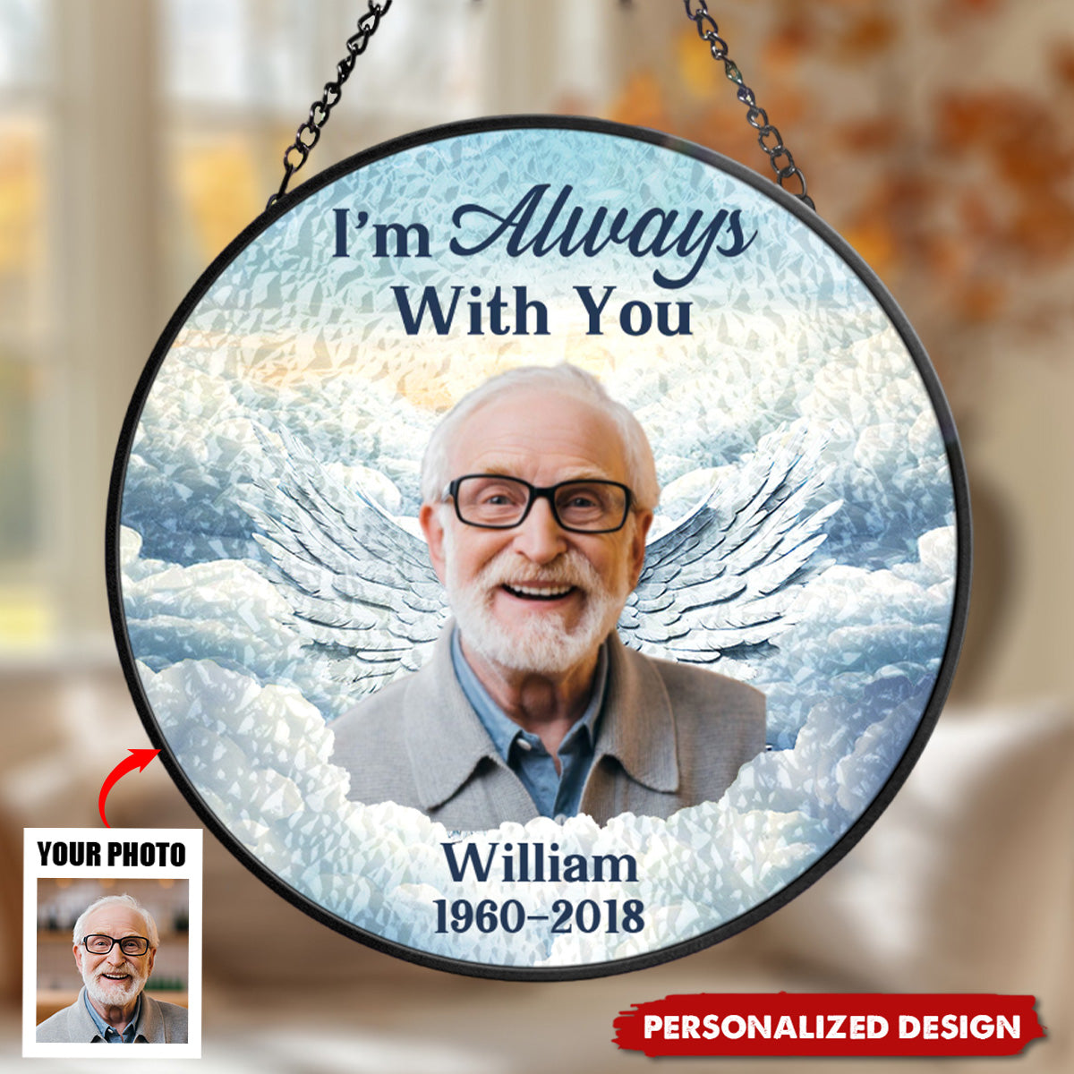 In Loving Memory Memorial Heaven-Personalized Window Hanging Suncatcher