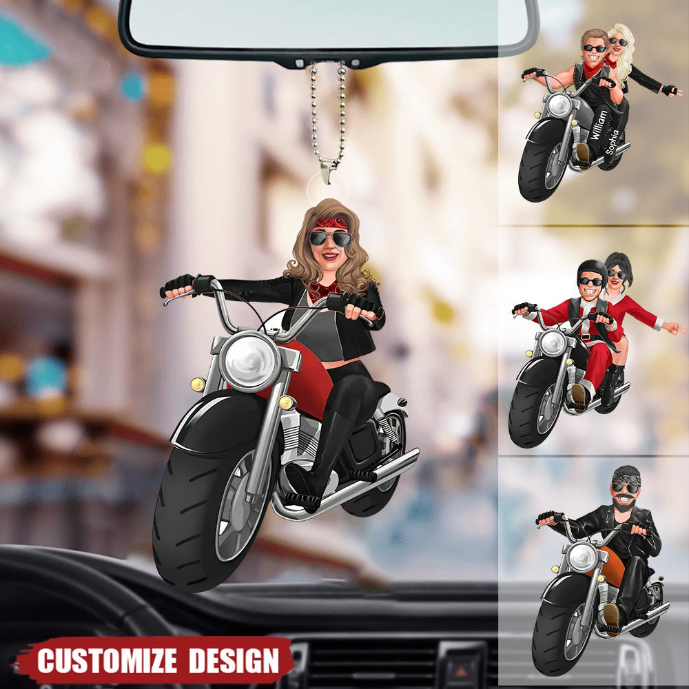 Oh, What Fun, It Is To Ride, Personalized Acrylic Car Ornament, Valentine Gift, Couple Gift