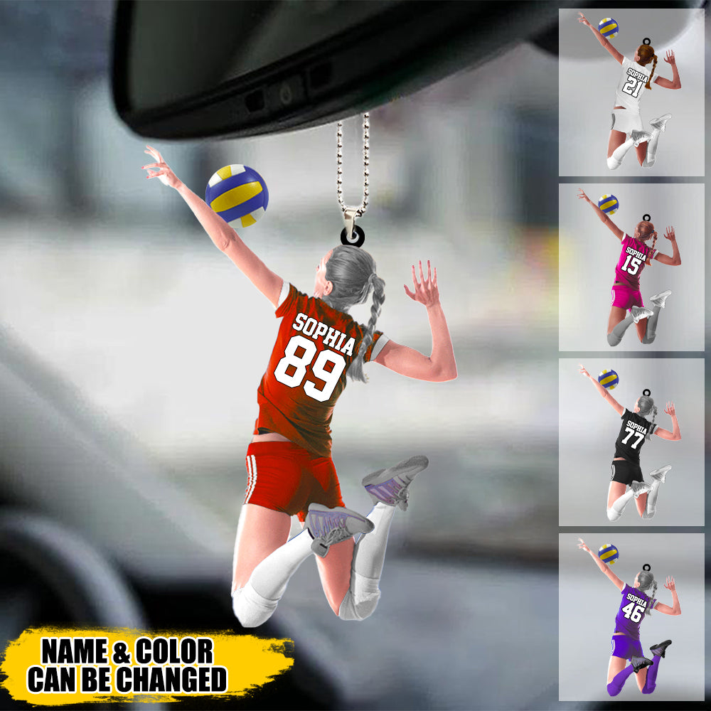 Personalized Beach Volleyball Acrylic Ornament, Gift For Volleyball Players