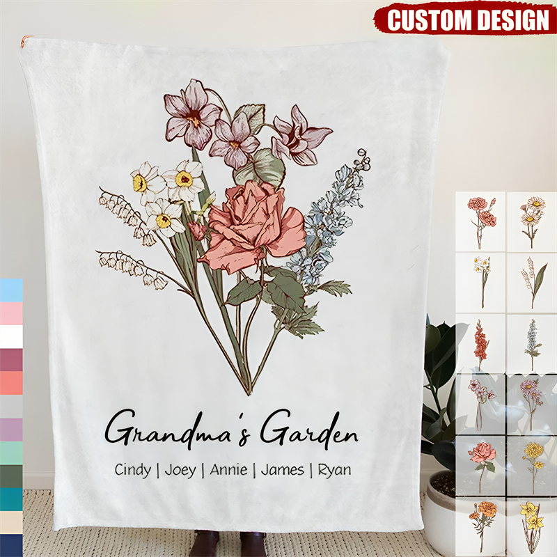 Grandma / Mom's Garden - Customized Winter Blanket
