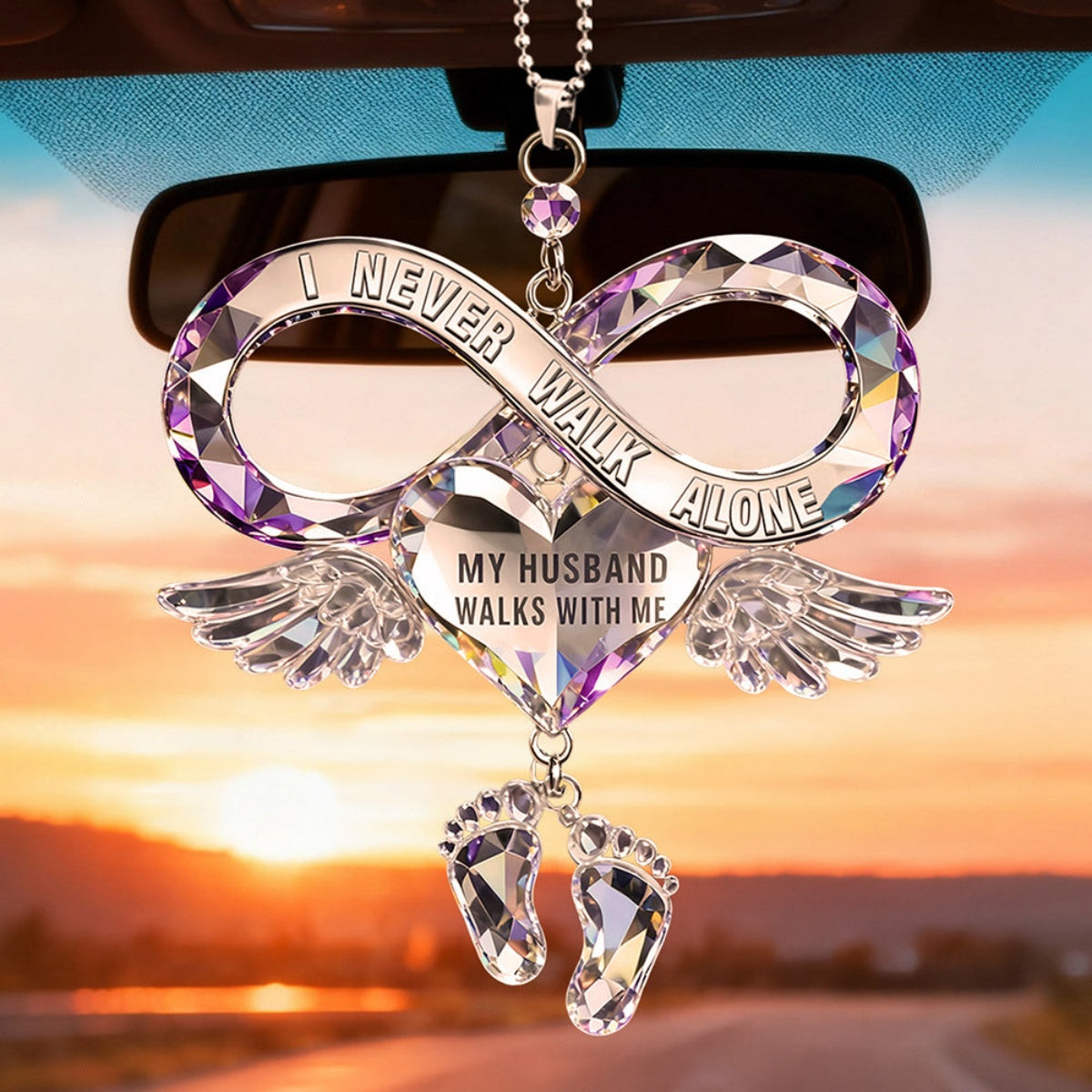 Husband Wife Memorial Car Ornament Personalized Gifts For Couple