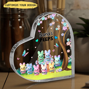 Grandma's Marshmallow - Personalized Heart Shaped Acrylic Plaque