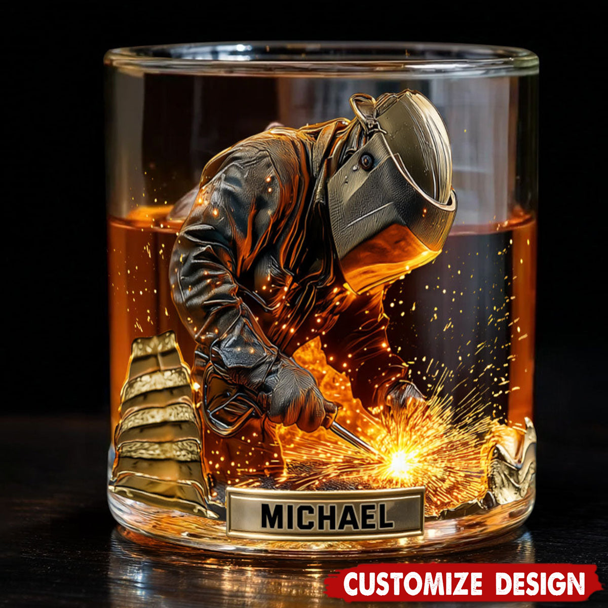 Strong Welder - Personalized Welder Whiskey Glass