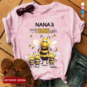 Personalized T-shirts With Grandmas And Moms-Reasons To Be Happy And Kids  Names