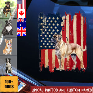 Personalized dog country flag printed decal  - gift for dog lovers