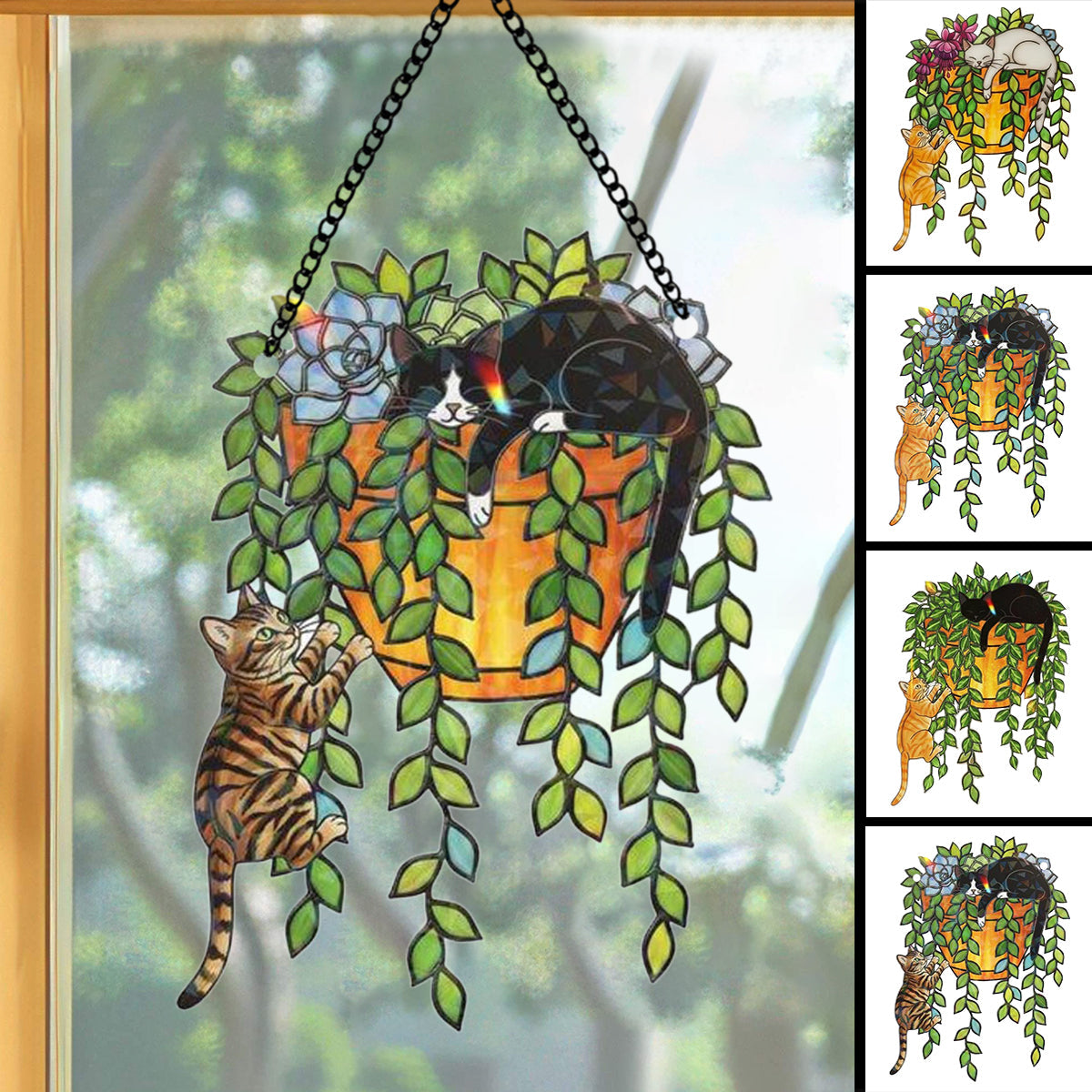 Cat Breed Suncatcher-Holographic Window Hanging for Cat Lovers