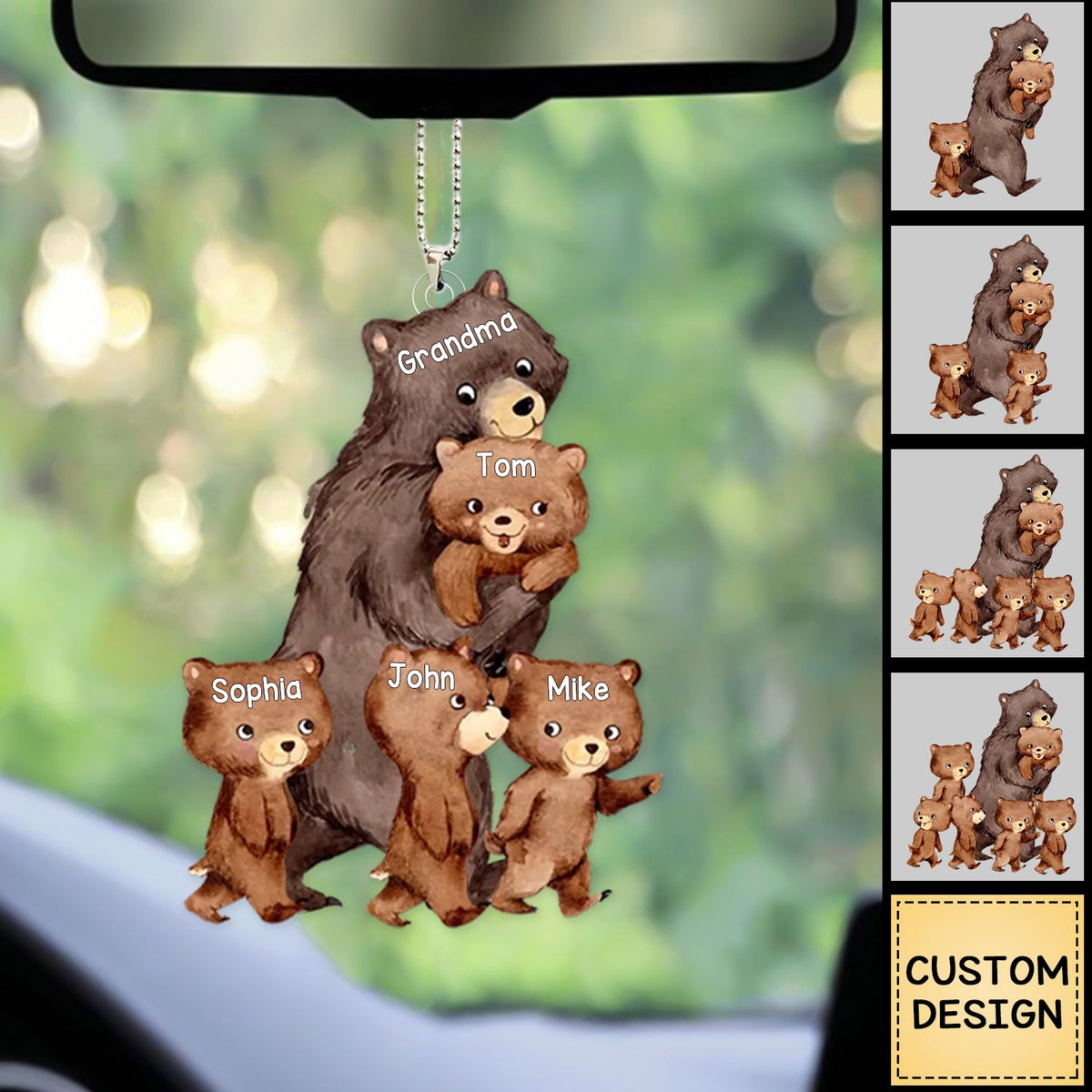 Grandma/Mama Bear With Little Kids - Personalized Acrylic Ornament - Gift For Mom, Grandma