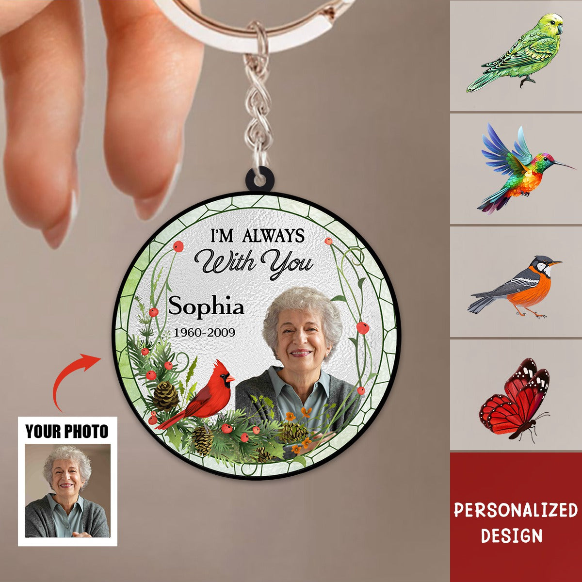 I'm Always With You-Personalized Photo Acrylic Keychain