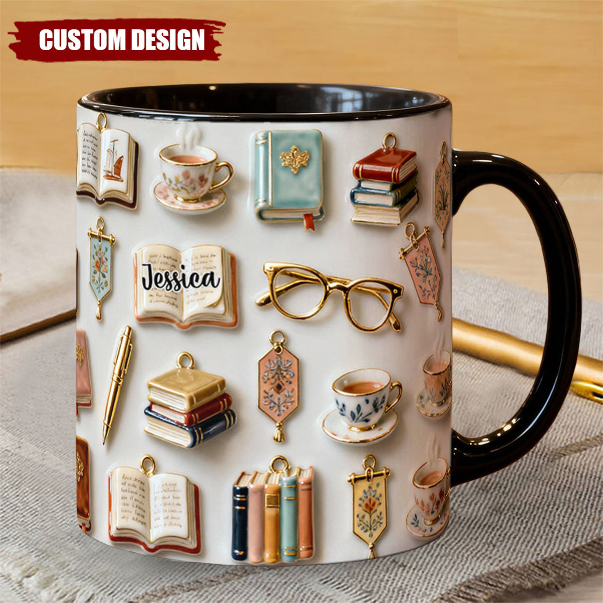 Just A Girl Who Loves Books - Personalized Book Accent Mug