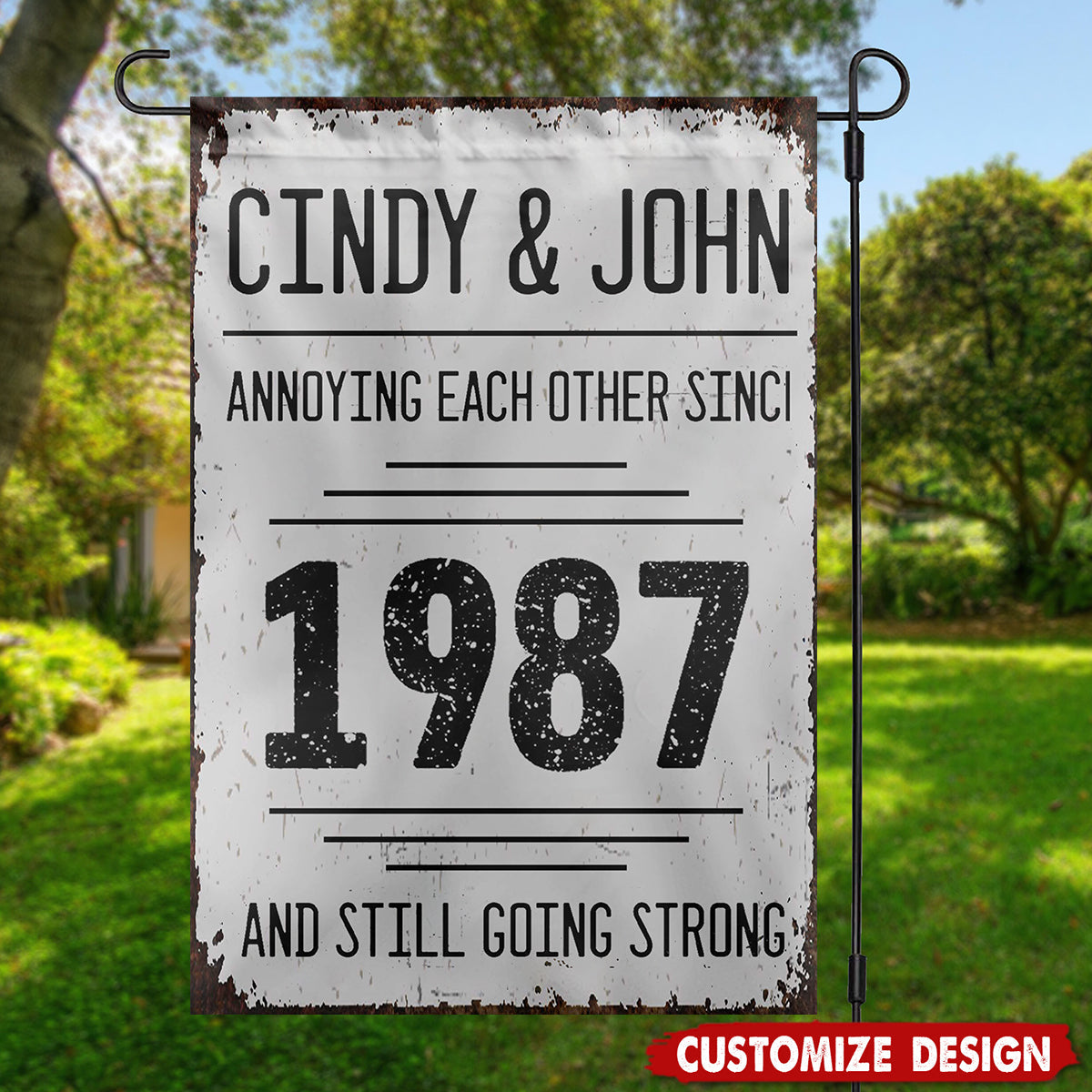 Annoying Each Other Since And Still Going Strong Personalized Flag - Gift For Couples