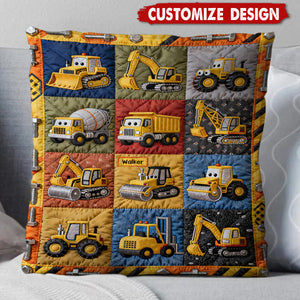 Construction Machines - Personalized Kid Pillow