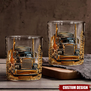 Best Truck Driver - Personalized Trucker Whiskey Glass