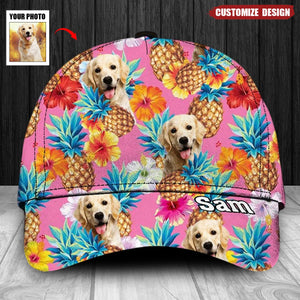 Personalized Photo And Name Tropical Style Dog Cat Classic Cap