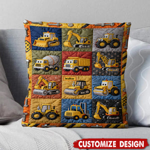 Construction Machines - Personalized Kid Pillow