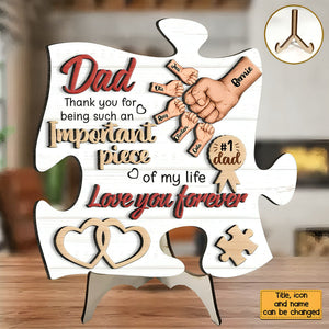 Gift For Dad Important Piece 2 Layered Separate Wooden Plaque