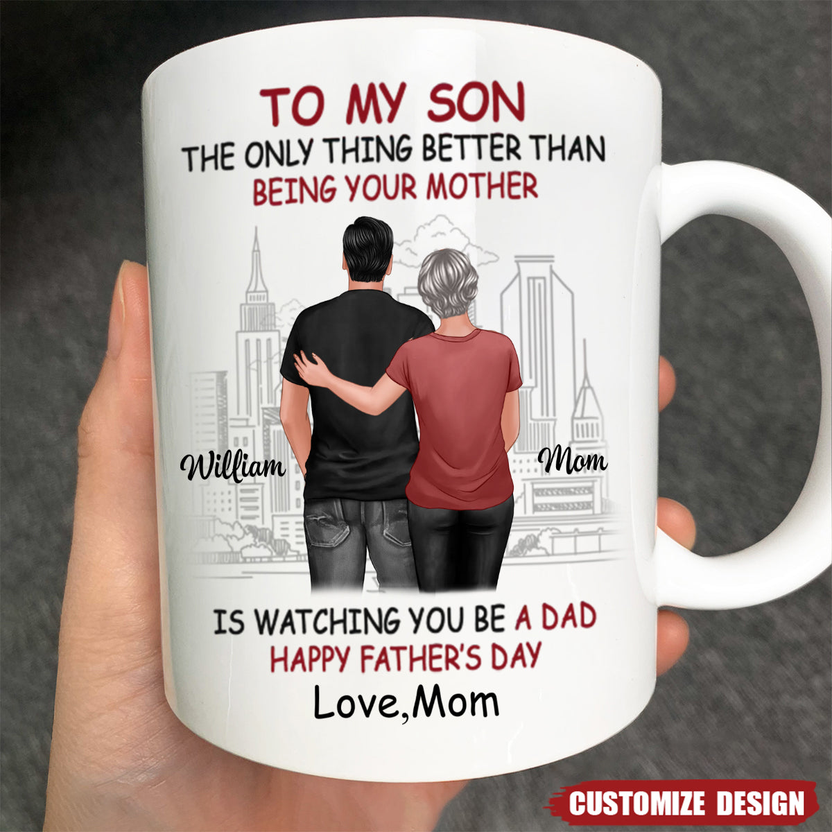 From Mom To Son Happy Father's Day Personalized Mug