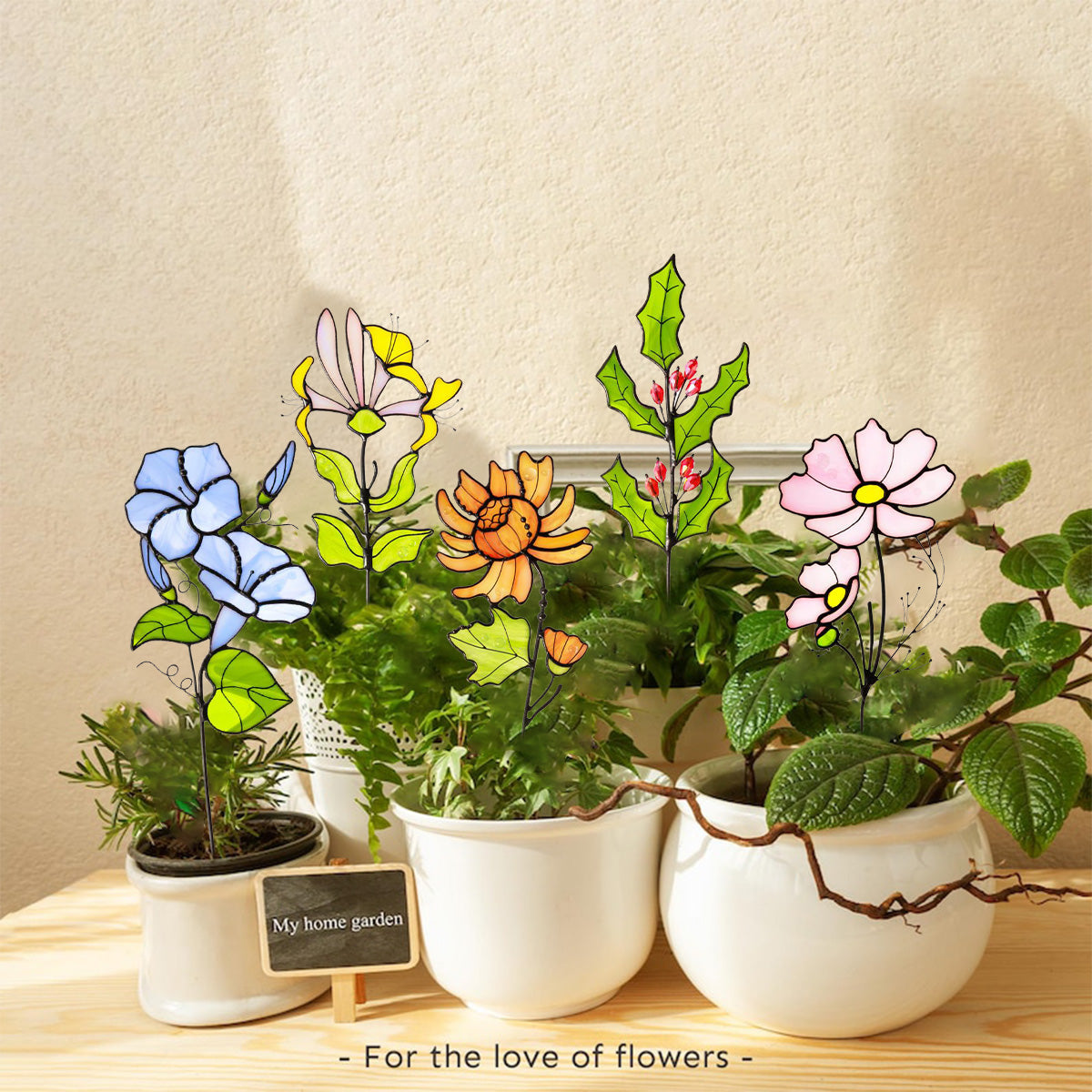 Stained Glass Flower - Birth Flower Garden Decor - Gift For Mom,Grandma