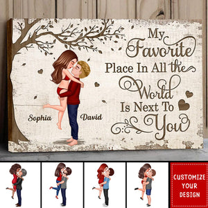 Favorite Place In The World Couple Kissing Personalized Poster, Gift For Couple/Family