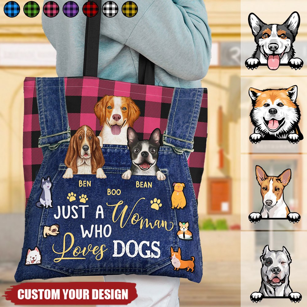 Just A Girl Who Loves Dogs - Gift For Dog Mom, Dog Lovers - Personalized Zippered Canvas Bag