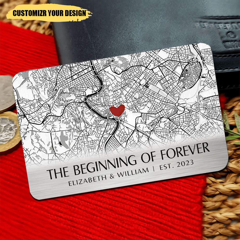 Where It All Began - Couple Personalized Aluminum Wallet Card