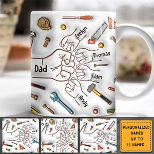 Gift For Dad Grandpa Fist Bump - Personalized3D Inflated Mug