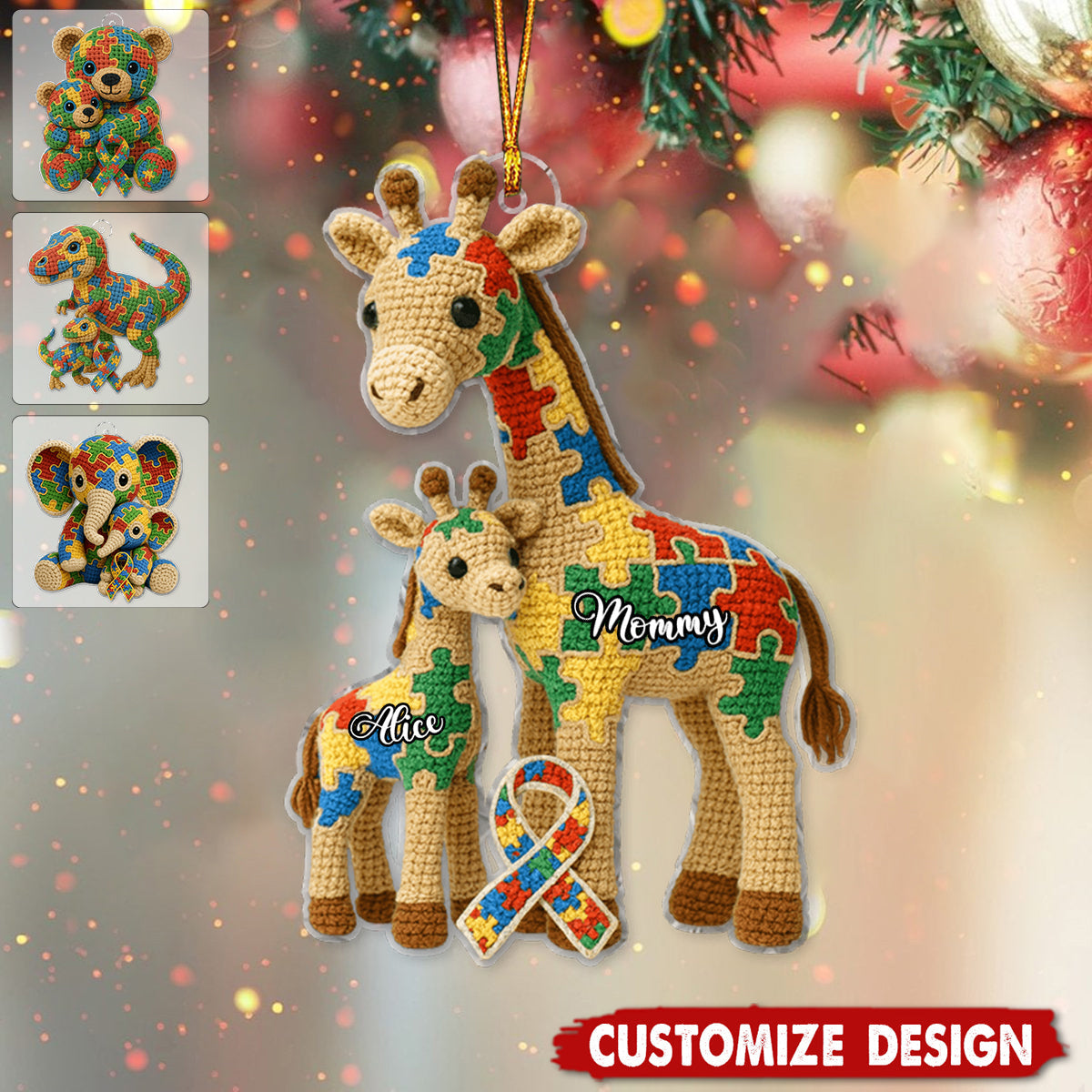 Strong Mama - Personalized Autism Awareness Ornament