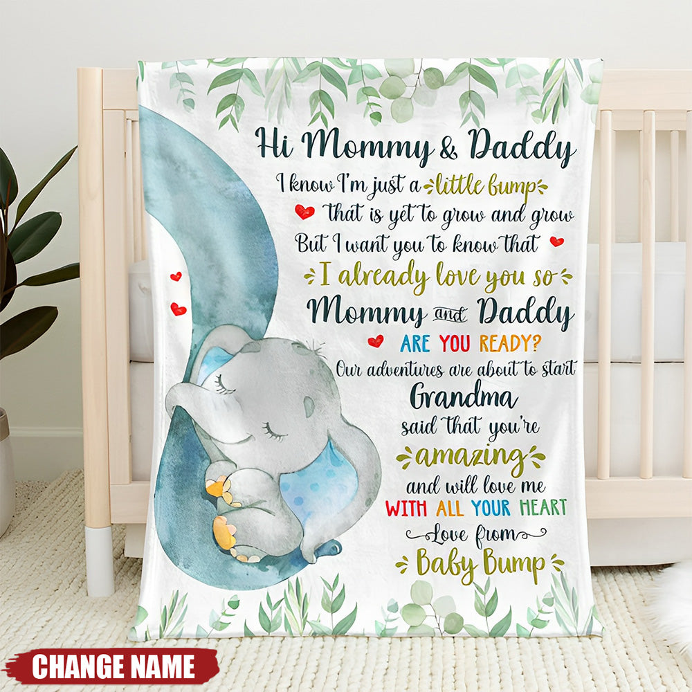 Our Adventures Are About To Start - Family Personalized Custom Baby Blanket - Baby Shower Gift, Gift For First Mom