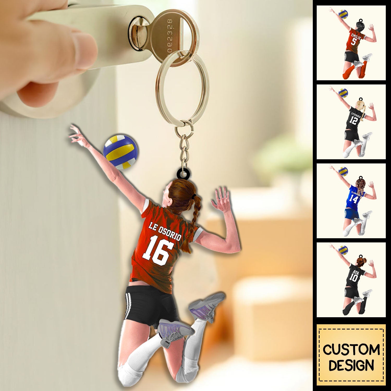 Personalized Volleyball Acrylic Keychain, Gift For Volleyball Players