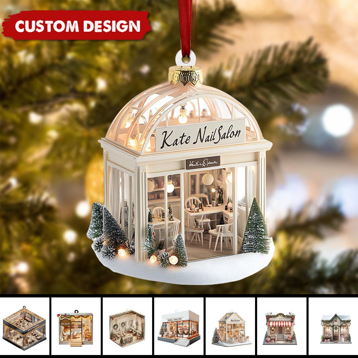 Personalized Nail Salon Ornaments - 2024 New Release