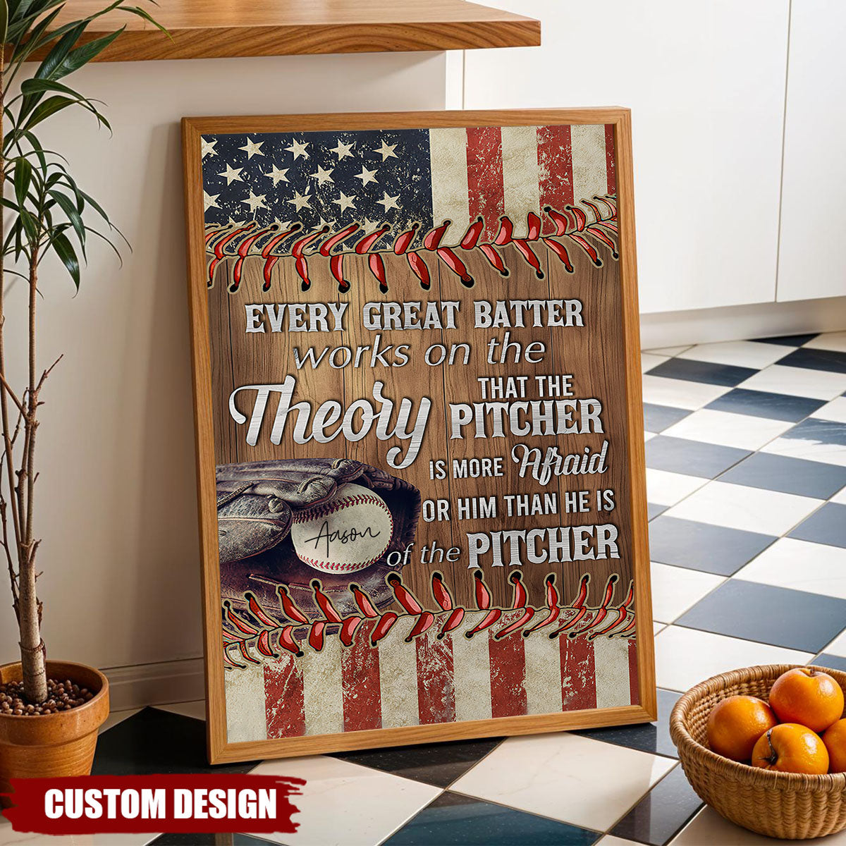 Every Great Batter Works On The Theory-Personalized Baseball Poster-Gift For Baseball Lovers