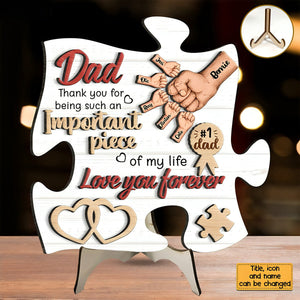 Gift For Dad Important Piece 2 Layered Separate Wooden Plaque