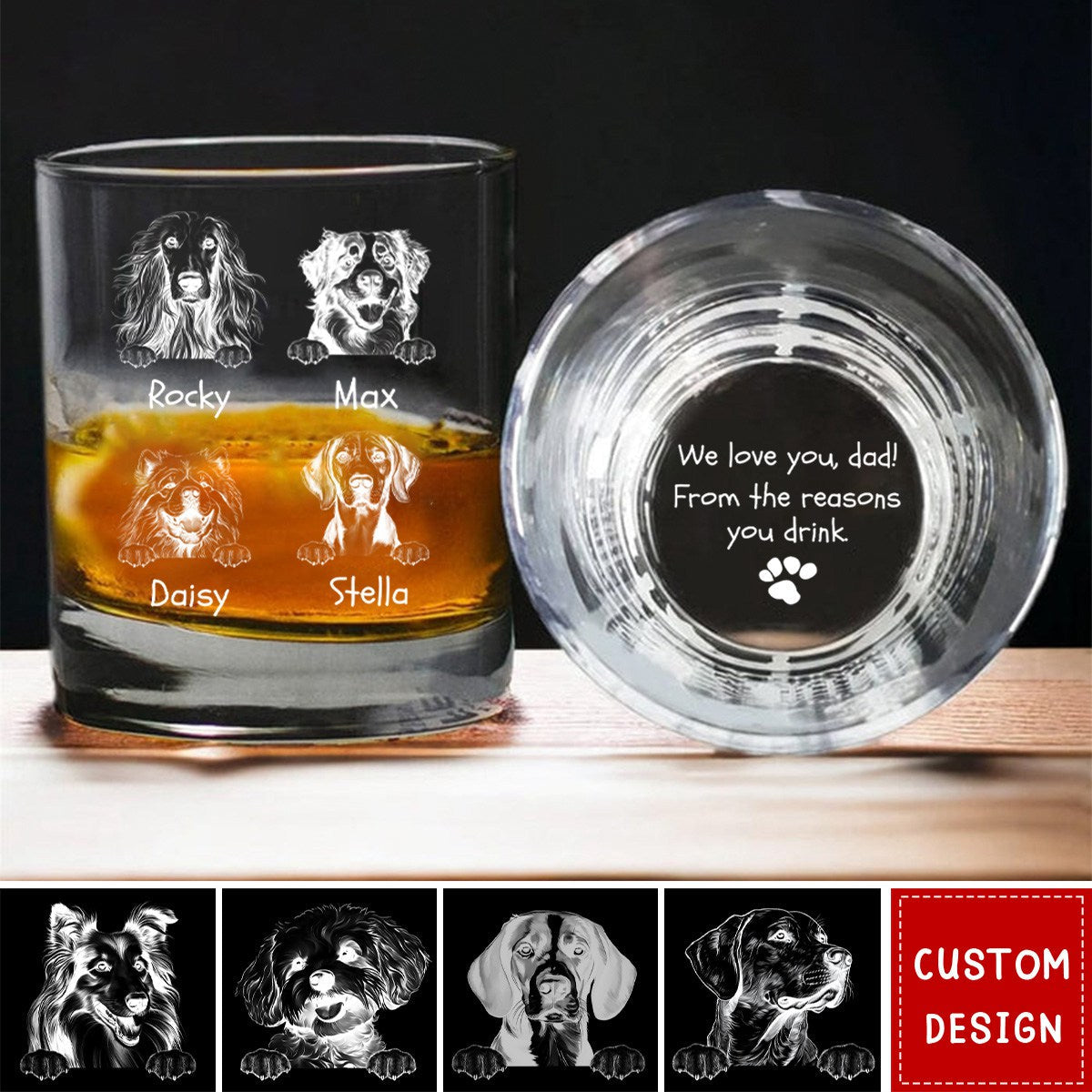 From The Reasons You Drink- Personalized Photo Whiskey Glass
