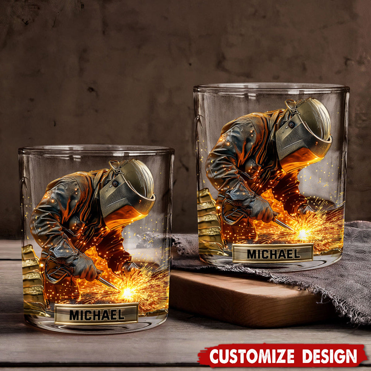 Strong Welder - Personalized Welder Whiskey Glass
