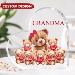 Personalized Bear Acrylic Plaque For Grandma/Mother