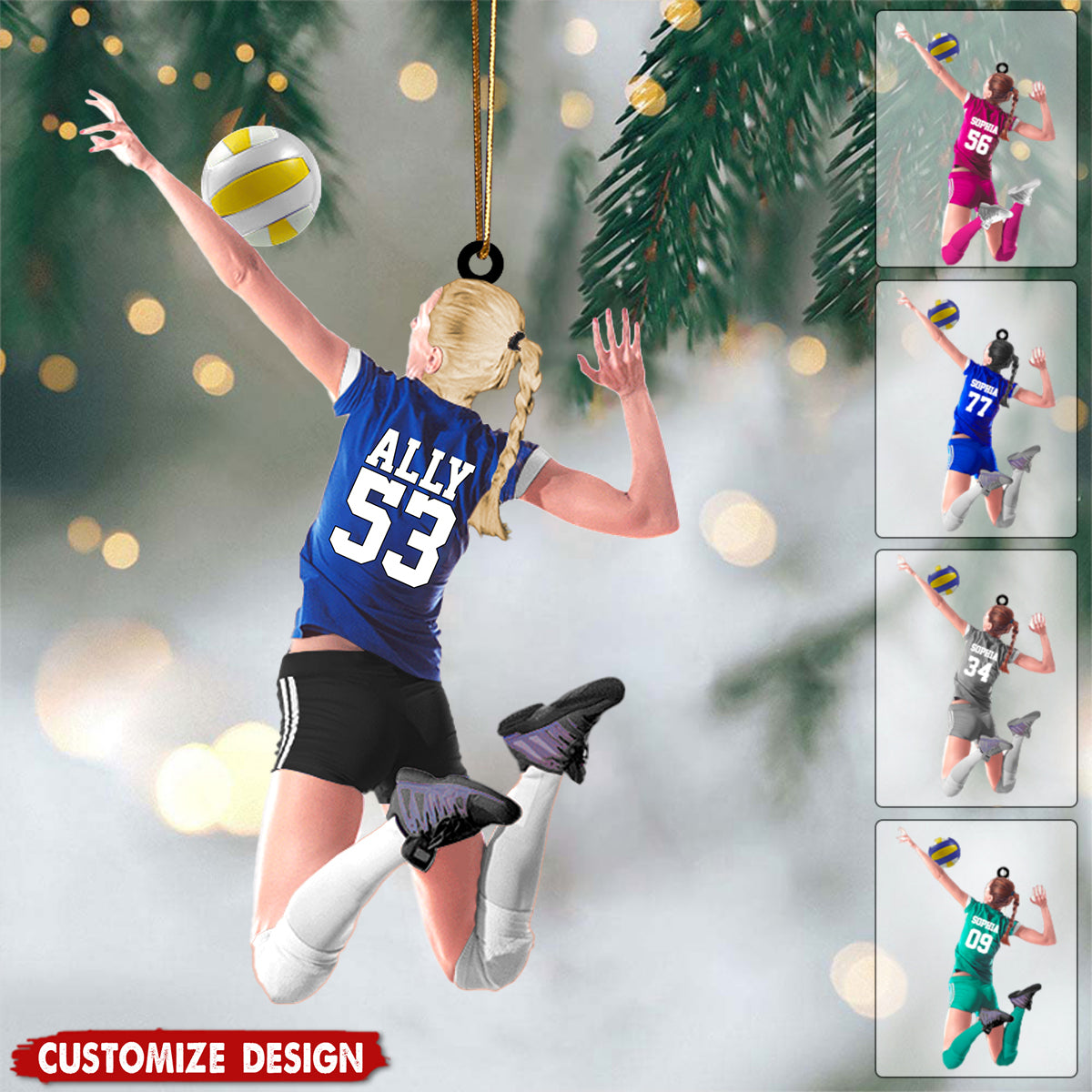 Personalized Volleyball/beach volleyball Acrylic Ornament-Gift For Volleyball Players/Lovers