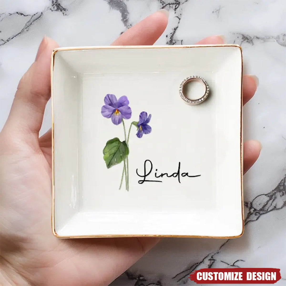 Friends Are Flowers That Never Fade - Bestie Personalized Jewelry Dish