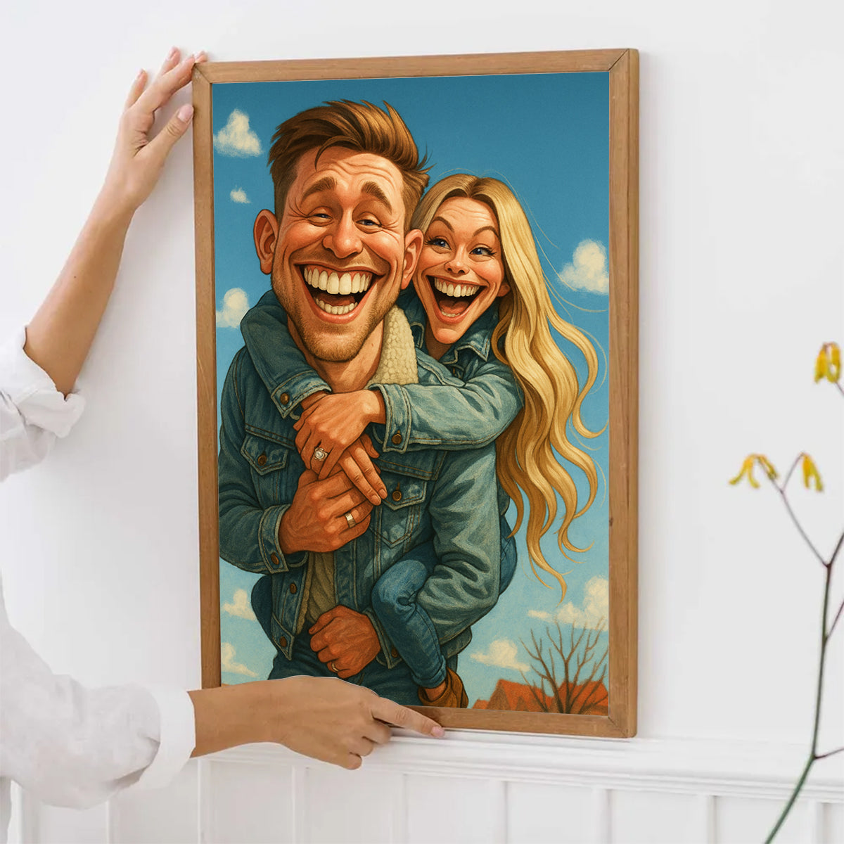 Custom Funny Caricature Poster– Transform Your Photo into Hilarious Art - Gift For Couple,Friend,Family