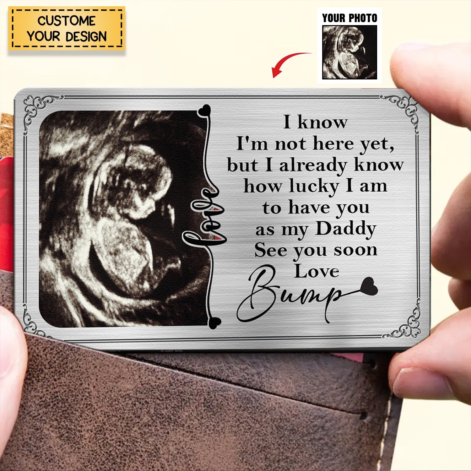 How Lucky I Am To Have You As My Daddy - Personalized Stainless Photo Wallet Card