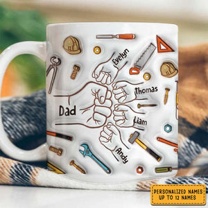 Gift For Dad Grandpa Fist Bump - Personalized3D Inflated Mug