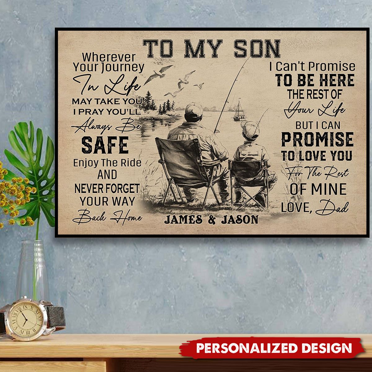 To My Son-Personalized Poster-Poster Gift For Fishing Lovers