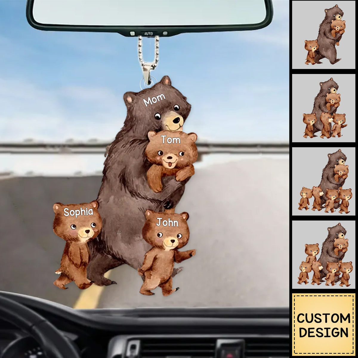 Grandma/Mama Bear With Little Kids - Personalized Acrylic Ornament - Gift For Mom, Grandma