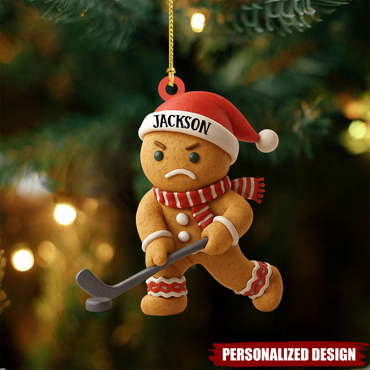 Personalized Hockey Player Ornament Gift for Hockey Lover