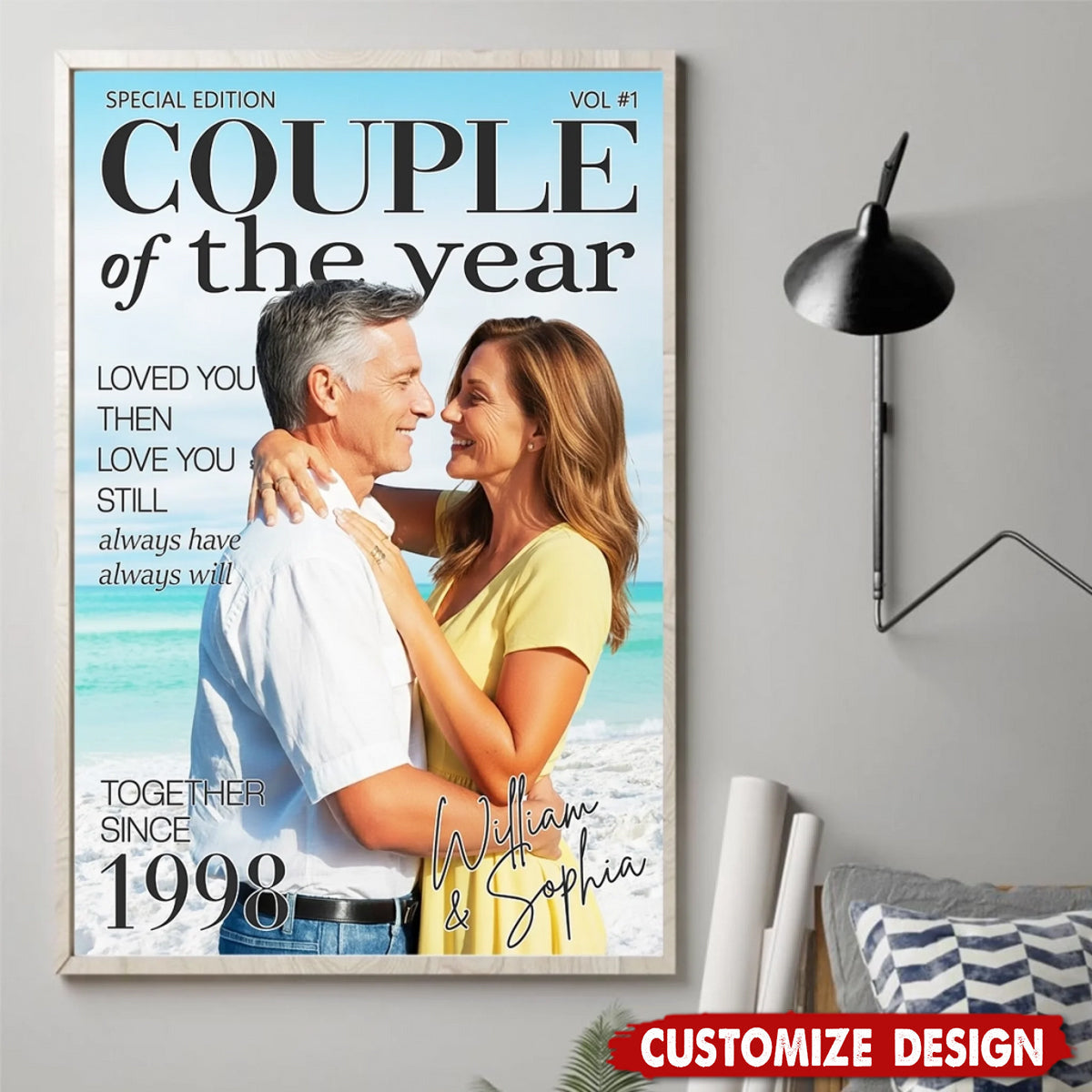 Choosing You Feels So Right -  Personalized Couple Poster - Anniversary Wedding Gifts For Husband And Wife
