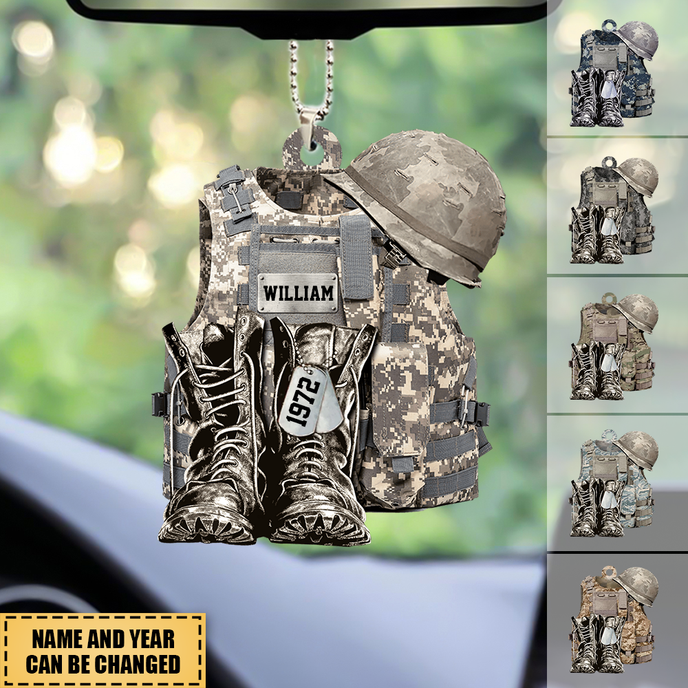 Personalized Camo Custom Name Christmas / Car Acrylic Ornament